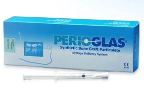 PerioGlas Material de Hueso Sintético hecho de Calcio, Fósforo, Sodio.