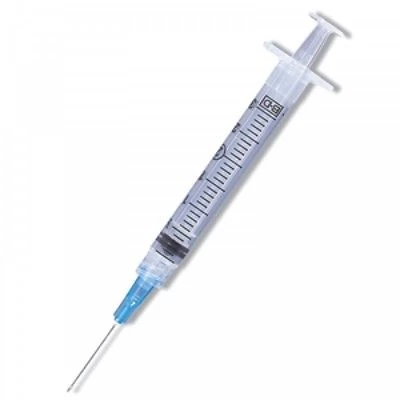 Jeringa BD Luer-Lok / PrecisionGlide de 3 mL con aguja BD de 23 G x 1".