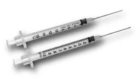 Jeringa médica NDS con aguja, 1 cc, 22 G x 1-1/2". Caja de 100 jeringas.