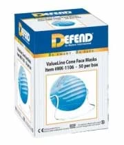 Mascarilla facial moldeada Defend Blue Valuline con banda simple, PFE/BFE > 99%, 50/unidad.