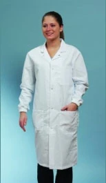 Silpure Lab Coats, White, Size Large, Knee Length 41", 80/20 Blend Single Coat