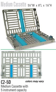 Cassette de esterilización Nordent, acero inoxidable, de fácil apertura, con pestillos de resorte lateral.