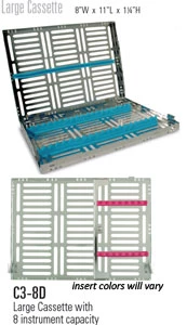 Cassete de Esterilização Nordent Grande, 8 Instrumentos com área aberta de 6,5" x 8".