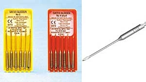 JS Gates Glidden #3 Gates Glidden Drill, 32 mm, Stainless Steel, Swiss Made