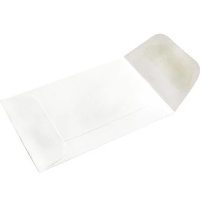 Buste DUX Dental Coin, Carta Kraft Bianca. Dimensione #1, 3.5" X 2.25", Apertura alle estremità.