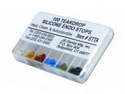 Tapones de silicona, forma de lágrima, color óxido, autoclavables, resistentes al calor.