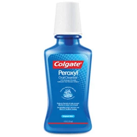 Peroxyl 8 oz. Enjuague bucal original de menta para llagas. Antiséptico al 1.5% de peróxido de hidrógeno.