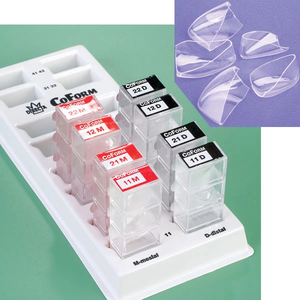 Kit de matrices CoForm de 64 piezas: tamaños 11, 12, 21, 22, mesial y distal.