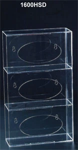 Caja de guantes horizontal triple de carga lateral de acrílico transparente Plasdent.