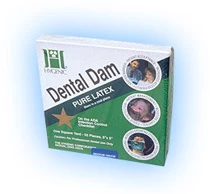 Hygenic 5" x 5" Extra Heavy Dunkles Gummi-Dental-Dam, Paket mit 52 Stück