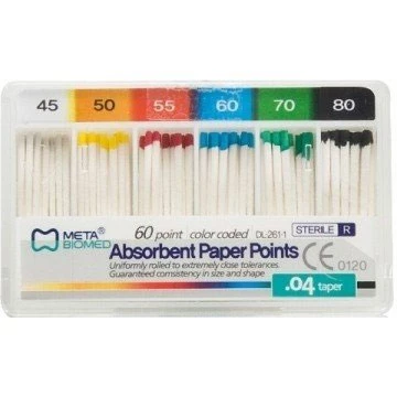 Meta Absorbierende Papierpunkte - #15, Taper-Größe 0,04, farbcodiert, auslaufsicher