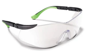 Gafas de seguridad Practicon con protectores laterales envolventes para una protección continua.