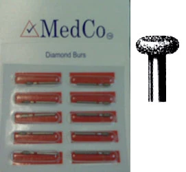Medco одноразовый алмазный бор FG #909-050, disposable, средняя зернистость, колесо, 1/10