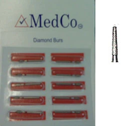 Bur de diamante de uso múltiple Medco FG #413-020M grano medio, extremo seguro, taper 1/10.