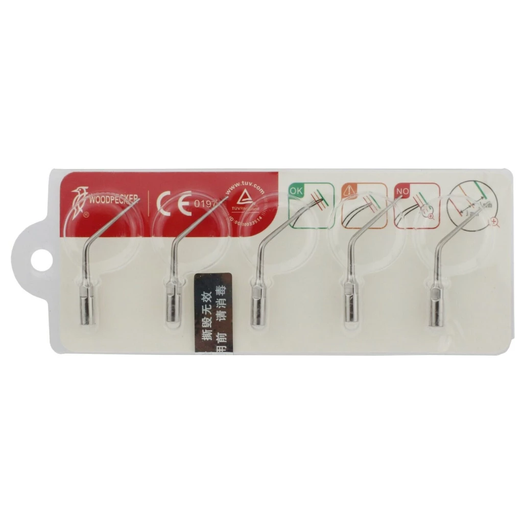 Escalador ultrasónico piezoeléctrico dental Woodpecker, kit individual. Incluye: