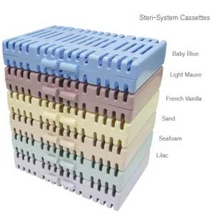 Cassette AA del sistema de esterilización, poco profundo - Color azul bebé, calor estándar, se adapta a