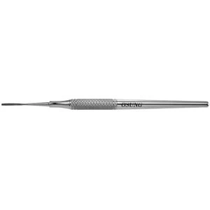 Periotomo Osung para implantes dentales, PRT M1. Estos periotomos tienen hojas delgadas y afiladas.