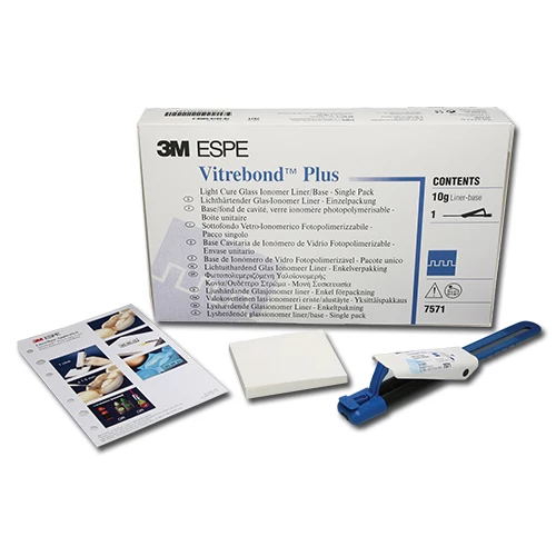 Vitrebond Plus Однокомпонентный - Светоотверждаемый стеклоиономерный подкладочный материал/основа: 1 - 10 г.