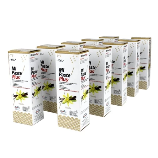 MI Paste Plus Vainilla 10/Paq. Crema Tópica para Dientes contiene RECALDENT (CPP-ACP).