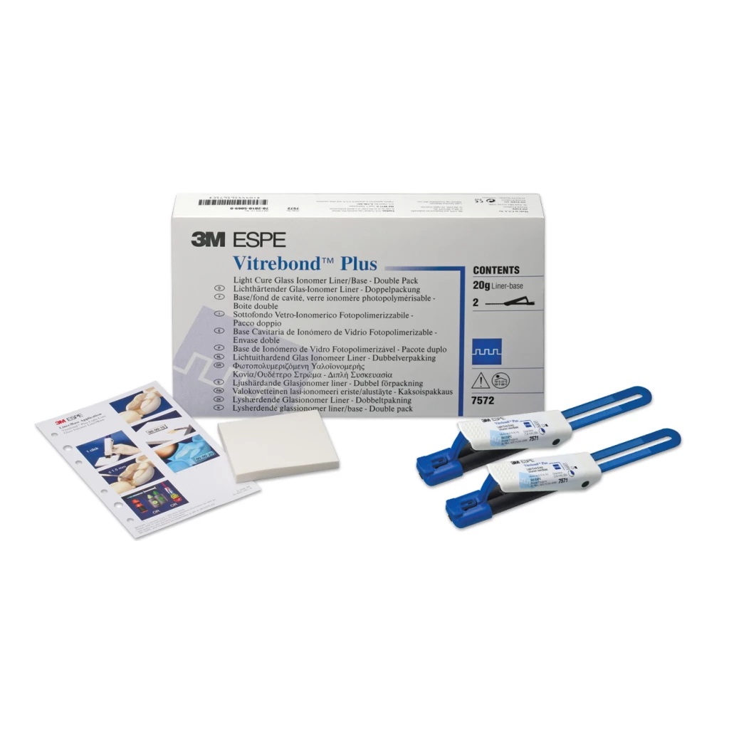 Vitrebond Plus Doble Paquete - Forro/Base de Ionómero de Vidrio de Curado por Luz: 2 - 10 Gm
