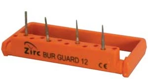 Zirc Surgical Bur Guard 12 Hole Surgical Bur Guard, Neon Orange, 2-7/8" x 3/8"