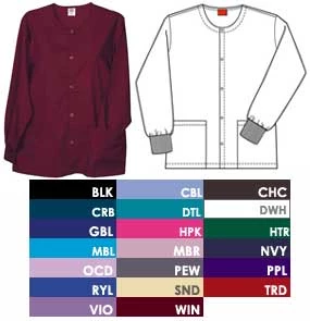 Everyday Scrub Dickies Everyday Scrubs Jackets - Olive - Round neck snap front