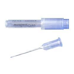 Agujas hipodérmicas Monoject Rigid Pack de 27 calibre x 1/2" con base de polipropileno.
