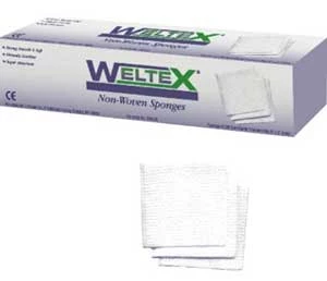 Weltex 4" x 4" 4-lagige Premium Vliesstoffe, nicht steril, Karton mit 2000 Stück.
