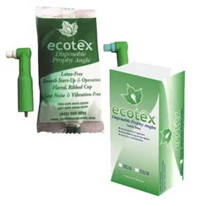 Ángulos de profilaxis desechables Ecotex (copa suave), copa ribeteada y con malla, sin látex.