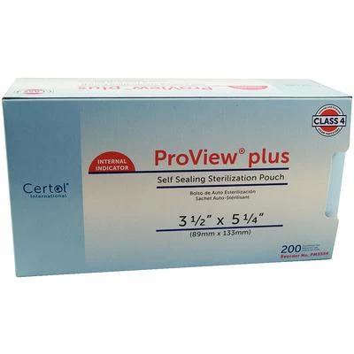 ProView plus 3.50" x 5.25" Triple Seal, Paper/Blue Film Sterilization Pouch