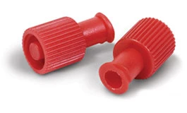 TrueCare Biomedix Signature, Dual-Function Red Syringe Locking Caps. Male luer