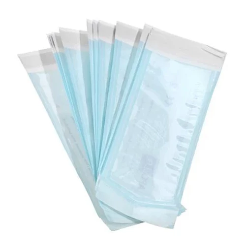 House Brand 2.75" x 9" Self-Sealing Sterilization Pouch, Paper/Blue-Green Film