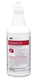 Desinfectante de grado hospitalario Dispatch con blanqueador, botella de 32 oz con tapa de extracción.