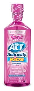 Act Kids Anti-cavity Fluoride Rinse, Bubble Gum 1oz Bottles, 48/Case. Features