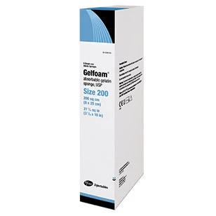 Гелевые губки GelFoam из абсорбируемого желатина, размер 200, 6 шт. в упаковке. Стерильные, 200 кв. см.