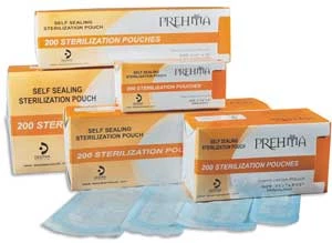 Prehma 7.5" x 13" Self-Sealing Sterilization Pouch, Paper/Blue Film
