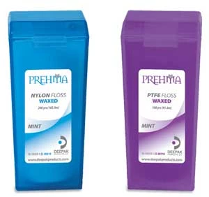 Prehma Zahnseide, Nylon gewachst, Minze, reißfest - Blaue Verpackung, 200