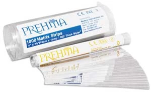 Tiras Mylar Prehma, transparentes, (0.002 de grosor/ 60 micrones) 4" x 3/8", fabricadas.
