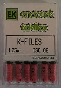 Endotek Tekflex Standard #10 K-File in acciaio inossidabile, 25 mm, confezione da 6 file.