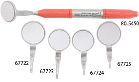 Espejo bucal Miltex Hi-Light tamaño 5, de doble cara, con socket cónico. Superficie frontal.