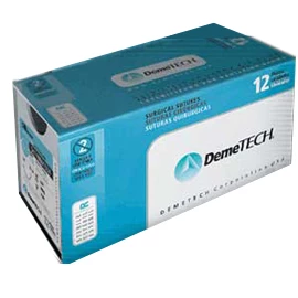 DemeSILK 2/0, 30" (75 cm) seda, no absorbible, sutura trenzada negra, 12/caja.