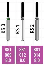 Alpen x1 FG #881.009 Fine Grit, Round End Cylinder, Single Use Diamond Bur