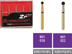 Alpen Speedster ZR Plus FG #801.022 Fine Grit, Round Ball Shaped Diamond