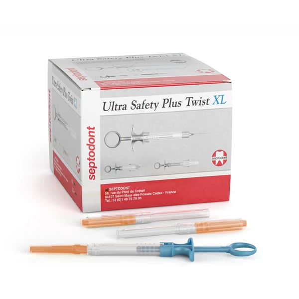 Ultra Safety Plus Twist XL sterile Nadeln, 27G kurz (orange), 100/Stück + 1 Spritzengriff