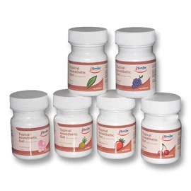 Gel anestésico tópico iSmile Grape (Benzocaína 20%), frasco de 1 oz.