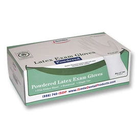 iSmile Latex Gloves: X-SMALL Powdered Smooth 100/Pk. Beaded Cuff, Non-Sterile