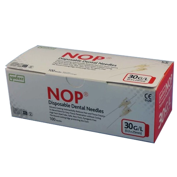 Spident 30 gauge Long Disposable Dental Needles (0.3X25mm) Box of 100 needles