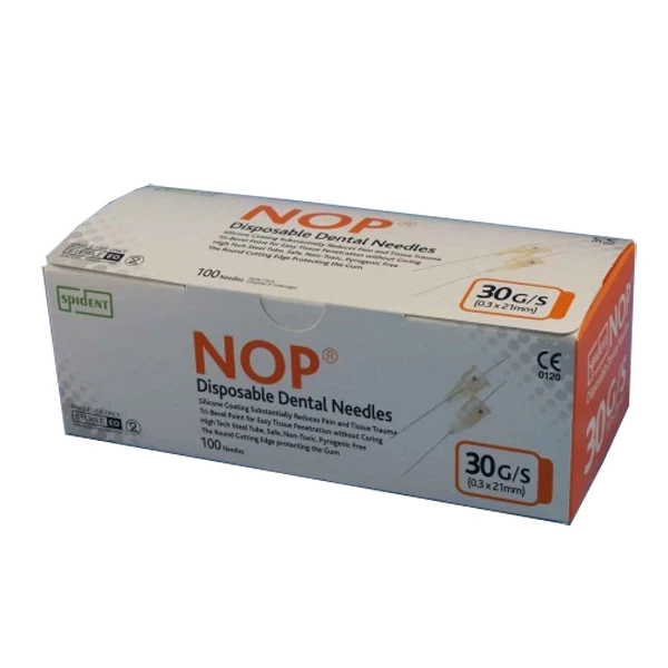 Spident 30 gauge Short Disposable Dental Needles (0.3X21mm) Box of 100 needles