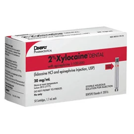 Xylocaine Lidocaina 2% con Epinefrina 1:100.000 Anestetico Locale, Scatola da 50