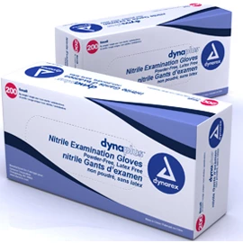 DynaPlus Nitrile exam gloves: SMALL Powder-Free, Textured fingertips. Value